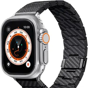 PITAKA Carbon Fiber Watch Band Compatible with Apple Watch Ultra 2/Ultra/9/8/7/6/SE/5/4/3/2/1 ＆ Galaxy Watch, Adjustable Watch Band, 100% Carbon Fiber Watch Band Accessories Durable band watch