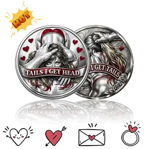 3D coin  Heads I Get Tail Head Funny Heads and Tails Double-Sided Lucky Token Decision Coins for Couples  Prank Gift for Night Ideas Diy Toy