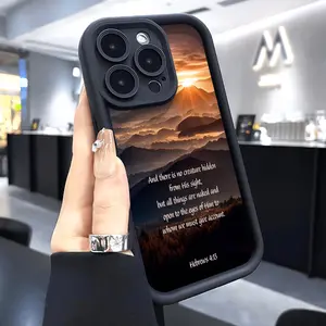 Hebrews Bible Verses Advanced fashion gift Case for iPhone 16 15 14 Pro Max 16E 13 12 11 XR XS Plus Shockproof Full Camera Protection Durable slim Silicone Cover