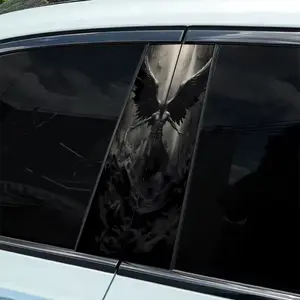 2 B-pillar Dark Angel image stickers, waterproof and scratch-resistant, suitable for all models - Audi, Honda, Mitsubishi, Ford, Volkswagen, BMW, Opel, Peugeot; sedans, SUVs, MPVs