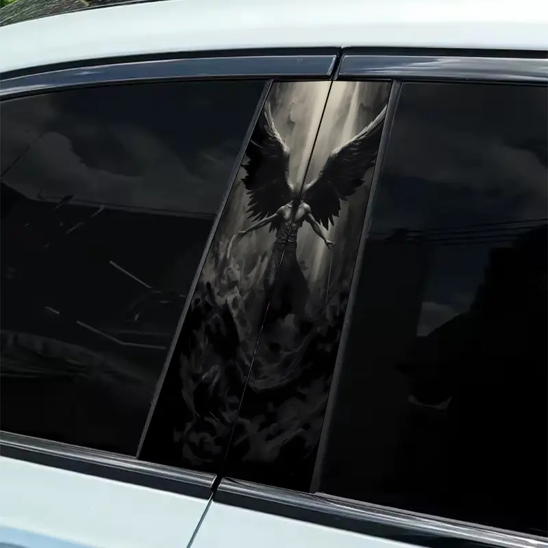 2 B-pillar Dark Angel image stickers, Car Decals, Automobile Decals, waterproof and scratch-resistant, suitable for all models - Audi, Honda, Mitsubishi, Ford, Volkswagen, BMW, Opel, Peugeot; sedans, SUVs, MPVs, Decal For Cars