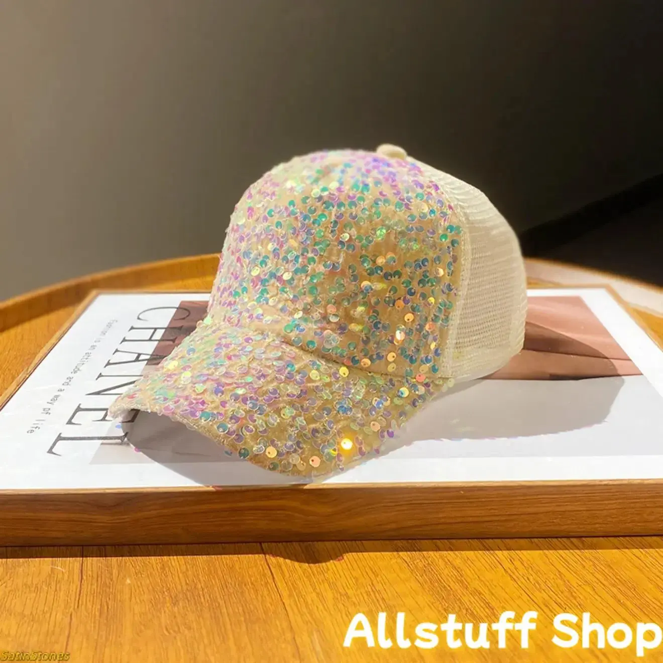 Women's Breathable Mesh Sequined Visor Baseball Cap - 2026 Summer Hot-Selling, Sunscreen, Adjustable Headwear, Breathable Ventilation Cap, Outdoor Sports Hat, Mother's Day Gift, Sporty Chic, Female Cap