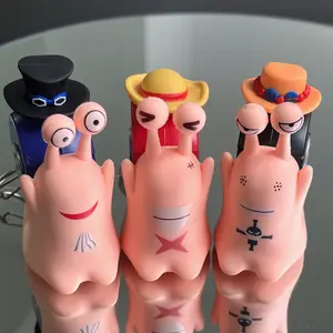 New Style One Piece Den Den Mushi Keychain Rechargeable Voice Activated Recording Desk Decor Anime Gift Cute Design with Expressive Faces and Hats