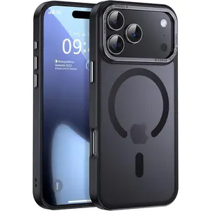 Magnetic Phone Case for iPhone 17/17 Pro/17 Pro Max/17 Air Case,Full Camera Protection Phone Cases,Compatible with Magsafe,Transparent Acrylic Hard Shockproof Protective Phone Cover