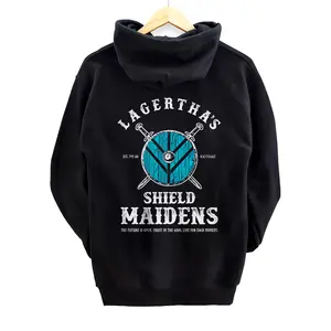 Lagertha's Shield Maidens - Viking Warrior Shieldmaiden Back Print Pullover Hoodie
