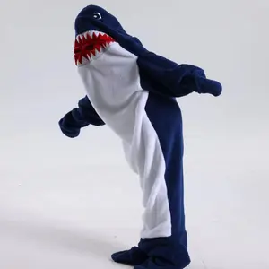 Shark Theme Wearable Blanket, Cozy Hooded Blanket, Soft Plush Material, Perfect for Leisure and Sleep, Ideal Gift for Shark Lovers
