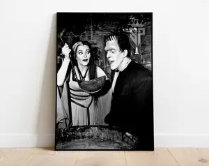 The Munsters Movie Poster, Horror Print, Black and White Poster