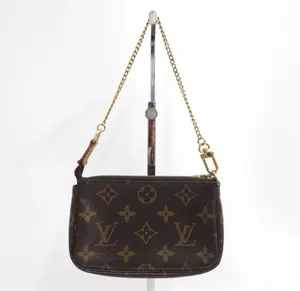 Pre-owned Louis Vuitton Canvas Mini Bags Monogram Mini Pochette Accessories BF00153