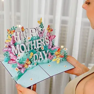 Elegant Pop-Up Mother's Day Card with Floral Design and Exquisite Envelope - Heartfelt Greeting for Mom, Perfect for Expressing Warmth and Romance, Mothers Day Gifts for Mom