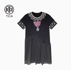 TCH—Light Luxury，Unisex Outfit, New Arrival Rhinestone Bow Necklace Pattern Dress
