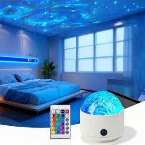 LED Aurora Projection Lamp, Party Lighting Decoration for Home Events, 3-in-1 Ambient LED Projector with Remote Control and Multiple Flowing Light Effects to Enhance Celebration and Gathering Atmosphere