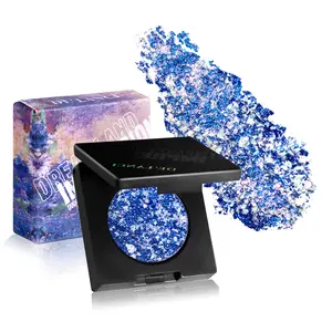 Delanci White+Sky Blue+Light Peach Pink Dreamland Duo Chrome Eyeshadow Palette Highly Pigmented Shades for Creative, Playable Makeup - Bold, Eye-Catching Looks for Makeup Enthusiasts Color Powder Cosmetic