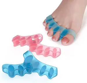 4 Pcs Toe Separator,Bunion Corrector for Women Men Toe Spacers to Correct Bunions Yoga Toes Straightener Stretcher Big Toes Correctors Gel Separators (Blue+Pink), Silicone, Daily