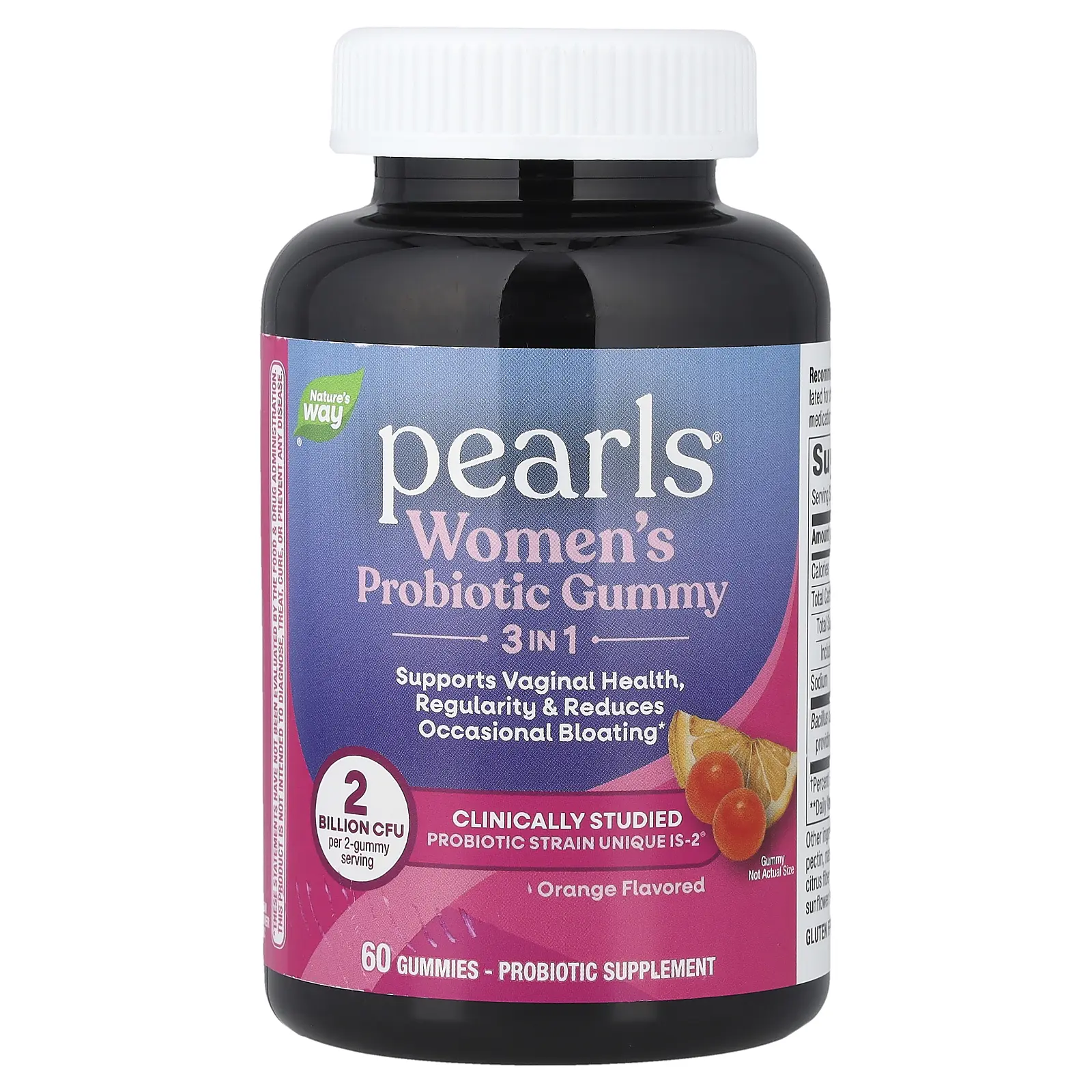 Nature's Way Pearls®, Women's 3-in-1 Probiotic Gummy, Orange, 60 Gummies, (1 Billion CFU per Gummy)