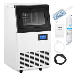 GARVEE 84Lbs/24H, Ice Maker, 25Lbs Storage, Self-Cleaning, Stainless, Freestanding/Under Counter, Great for Restaurant/Bar/Cafe/Shop/Home/Office