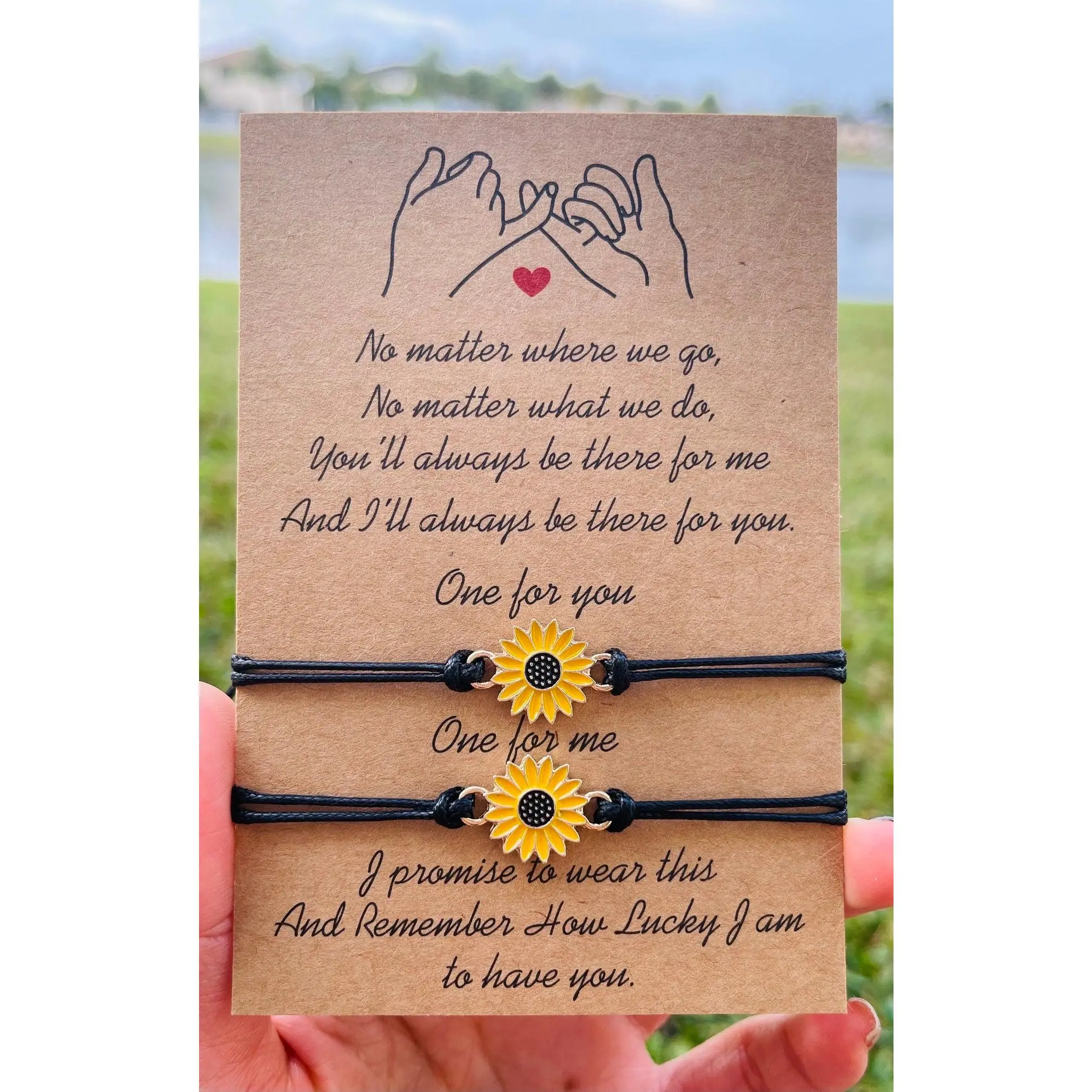 Sunflower friendship matching bracelets