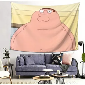 Peter Griffin Album Cover Tapestry - Soft Peach Beige Polyester Wall Hanging, Lightweight and Machine Washable Home Decor for Bedroom, Living Room, Dormitory - 140-160 gsm, No Power Required, Album Cover Wall Art 60X40