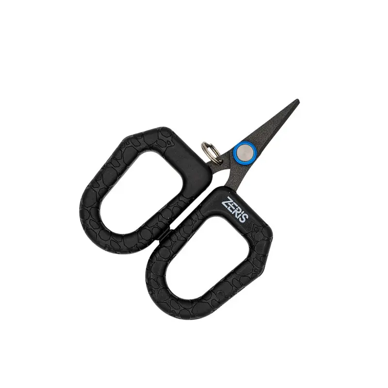 Zeris 3.35-Inch Fishing Scissors, Teflon-Coated Micro-Serrated Braid Cutter with Rounded Tip and Non-Slip ABS Handle