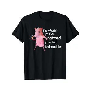 Funny Pink Rat I'm Afraid You've Ratted Your Last  Fitted Casual Graphic Breathable T-shirt