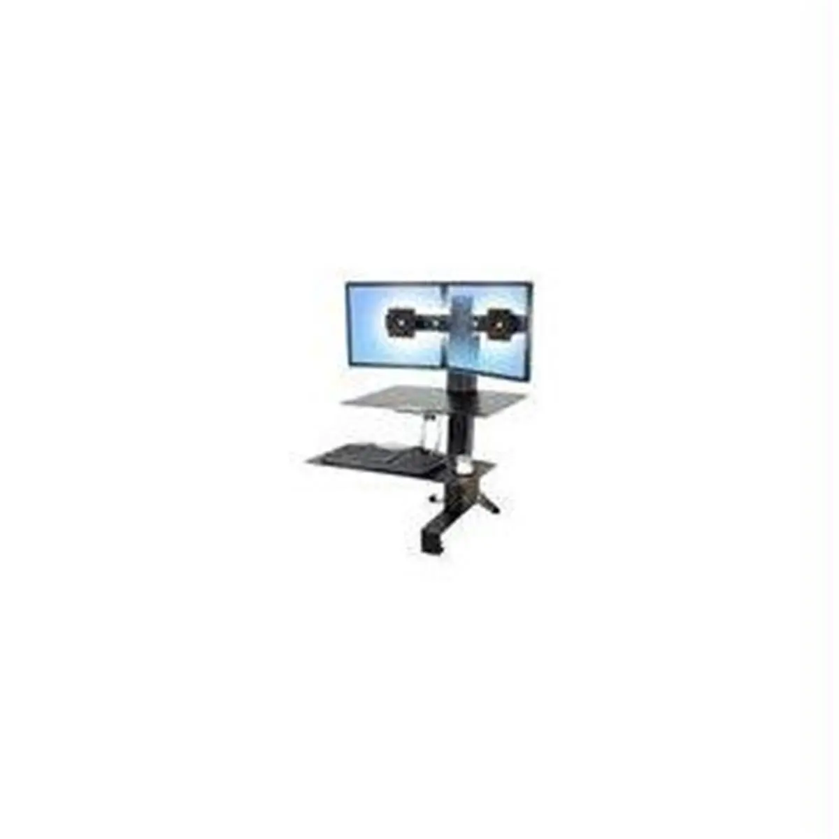 Ergotron Workfit-S Dual-Display Sit-Stand Workstation - Ergonomic Desk with Adjustable Worksurface, Large Keyboard Tray, Specialty Office Furniture for Office Use, Office Desk