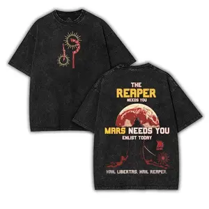 Red Rising Oversize Lightweight Cotton T-Shirt, Rise for Mars Design Clothes, Dystopian Sci-Fi Fan Apparel, red rising merch, Unisex Booktok Gift Fabric Womenswear