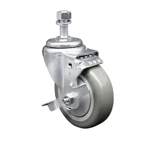 Service Caster COL-SCC-TS20S414-PPUB-TLB-121315 Replacement for Colson Caster 2.04254.95 BRK1 - Polyurethane Swivel Threaded Stem Caster - 350 lbs Capacity