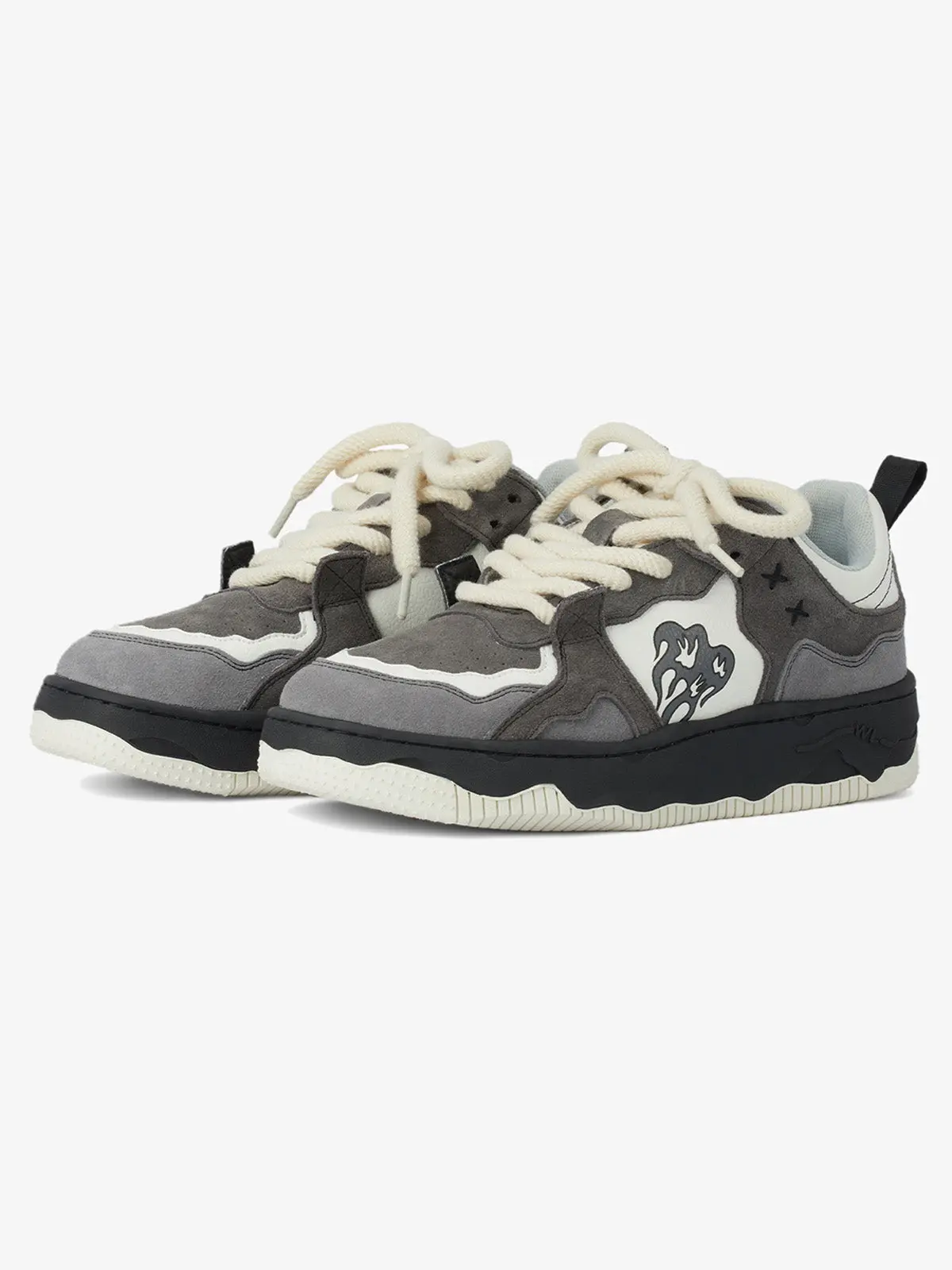 Thesupermade Monochrome Shadowwave Heavy-Duty Men's Casual Streetwear Footwear, Trainer Shoe-1507, Walking Shoes, Chunky Streetwear Casual Trainers, Camouflage Cross Print Casual Trainers