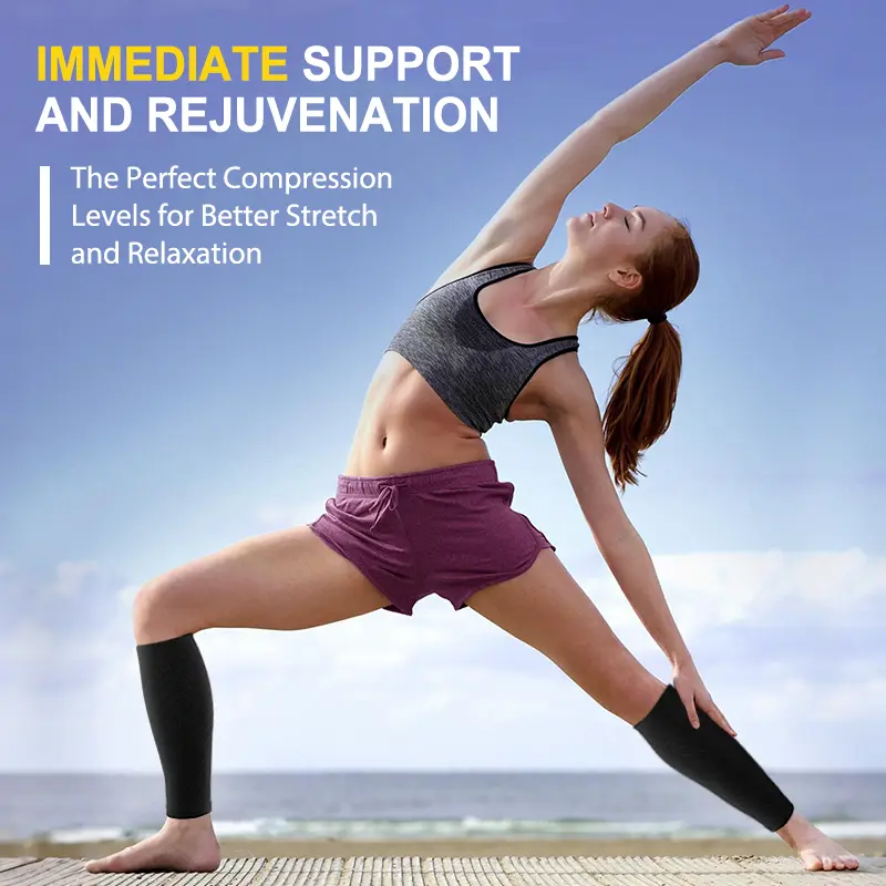 Product Introduction of Tinylemon 3 Pairs Calf Compression Sleeves 20-25mmHg for Women Men Leg Support Running Shin Splints Relief Knee Saver Wellknee Plaster Black Healthcare Tool Patellaband 15