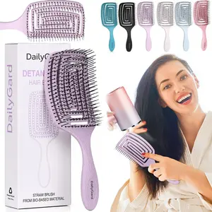 Venting Comb Set, Simplistic Design, Biodegradable Handle, Anti-Knotting & Frizz Control, Scalp Massage, Dry/wet Use, Suitable for All Hair Types, Hair Detangling Comb, Anti Tangle Brush, Hair Styling Combs