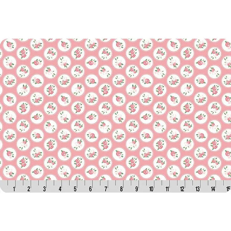 Fabric Shannon Seashell Windsor Cottage Rose Lane Quilting Cuddle by the Quarter Yard QC-CRWINDSOR-SEASHELL