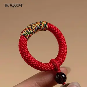 1pc Hand Woven Chinese Style Phone Wrist Charm Strap Cell Phone Finger Keychain Hand-woven Ring Buckle Pendant Cloud Pattern