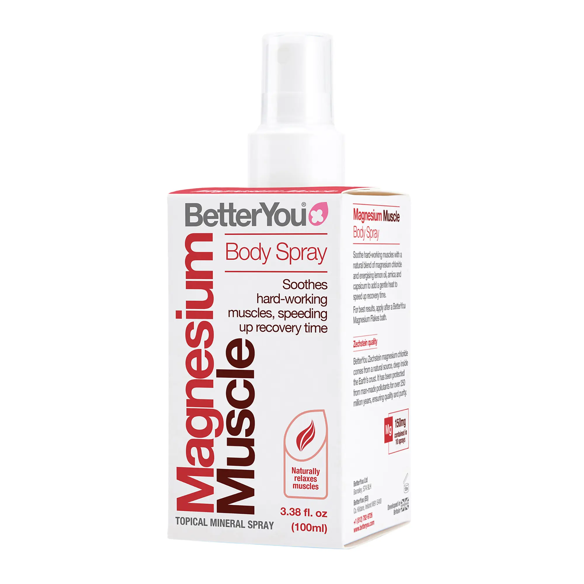 BetterYou Magnesium Muscle Body Spray, Muscle and Joint Relief Spray - 3.38 oz