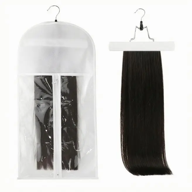 Ve Sunny Hair Extensions Holder and Dust-Proof Storage Bag Hair Extensions Hairpieces Waterproof Portable Suit Organiser Hangable Space Saver Bags Space Saving Bags