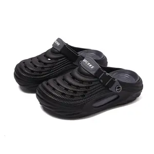 Men's Summer Slippers Outdoor Teenagers Thick Sole Height Increasing Driving Dual Use Closed Toe Cool Hollow Shoes