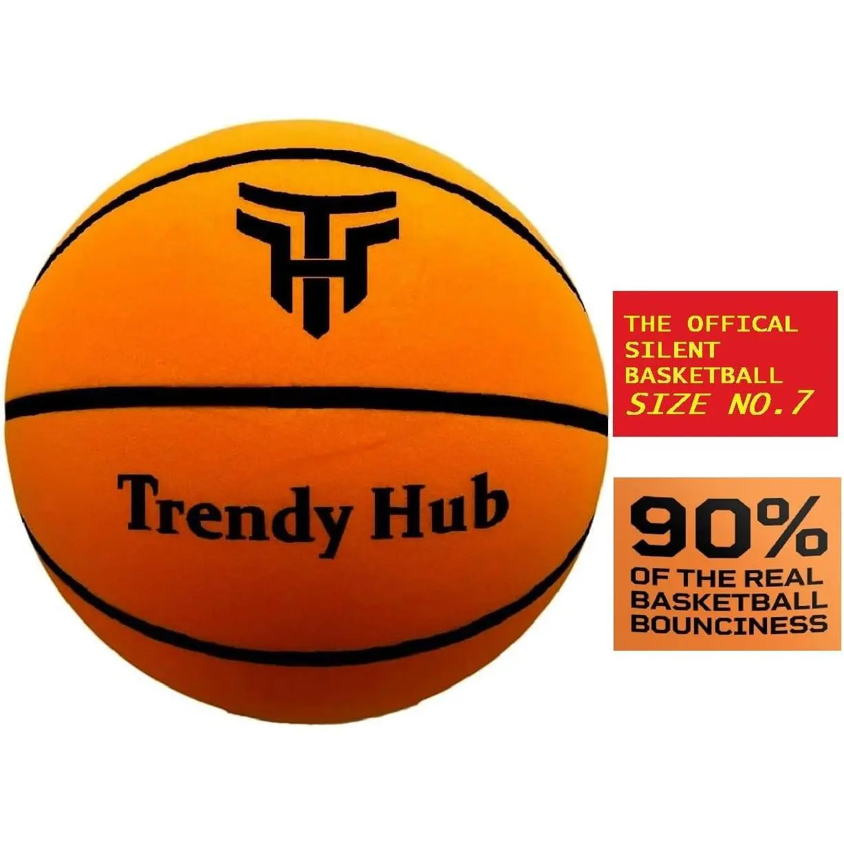 Quiet Dribbling Indoor Silent Basketball – Size 7 Grooved Airless Foam Basketball, Noise-Free Bounce, Real Grip for Indoor Dribble at Home – High Bounce Soft Ball safe for Young Kids & Adults