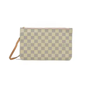 Pre-owned Louis Vuitton canvas Shoulder Bags $600 Damier Azur Neverfull MM GM Pochette Rose Ballerine MS3179