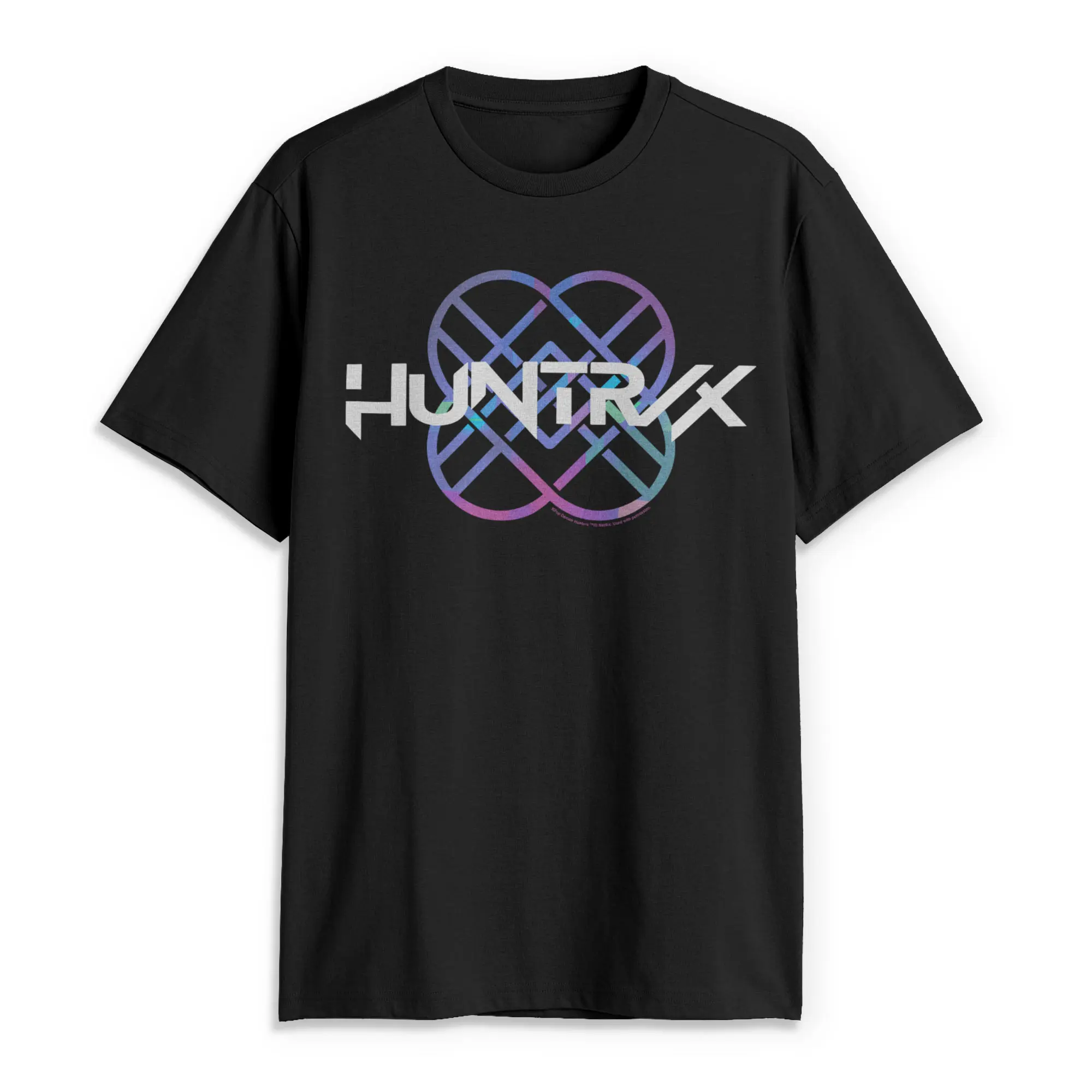 Mens KPop Demon Hunters Huntrix Holographic Logo T Shirt, Shortsleeve