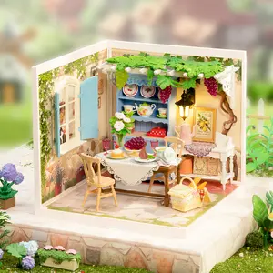 Rolife DIY Miniature Dollhouse Kit Super Store Series Plastic Building Blocks Kits Mini Dollhouse Craft Hobby Kids Playhouse Pretend Play Set（ Midsummer Dream Yard)