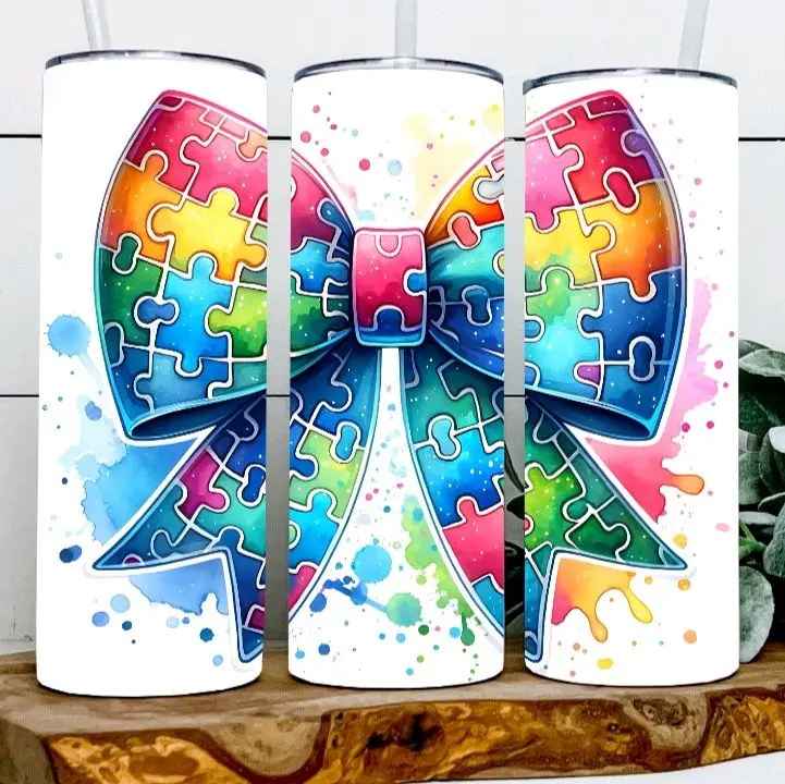 Puzzle Bow Tumbler Drinkware Stainless Steel