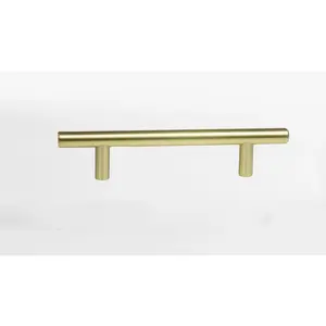 6 inch bar Pull, Cabinet Drawer Handle Pull, Decorative Cabinet Hardware Bar pulls. Center to Center 3.78 inch (96mm). (10, Satin Brass)