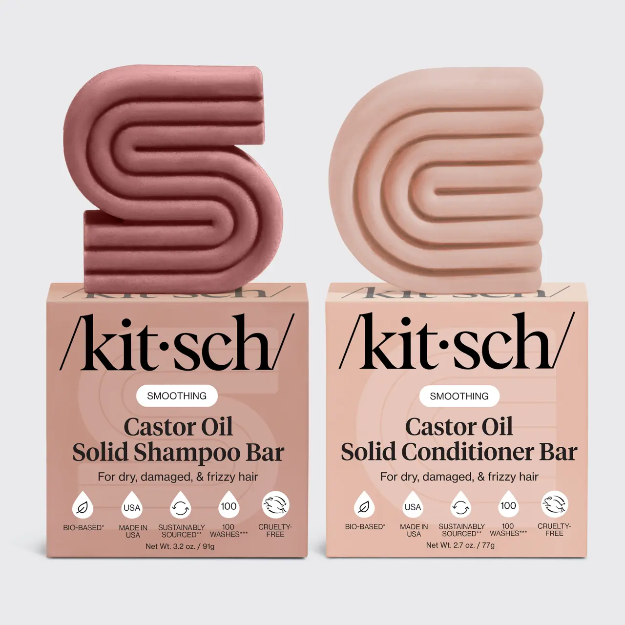 Kitsch Castor Oil Shampoo & Conditioner Bar Combo Pack Haircare Moisture Kitsch Castor Oil Shampoo & Conditioner Bar Combo Pack Haircare Moisture