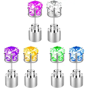 Light Up Stud Earrings, LED Earrings Glowing Diamond Crown Pendant Earring for Women and Men, LED Jewelry for Party, Wedding, Birthday, Night Out, Disco, Festival,Shiny Glowing LED Lighting Up Stylish Earring Studs Crown Shap Ear Drop Stud