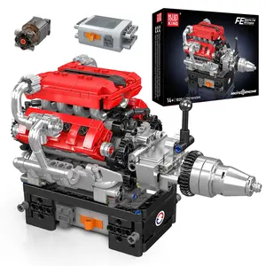 Mould King 10204 V8 Engine Car Motor Model Building Block Engineering STEM DIY Set Gift Adult Kid Toy 750 Pcs