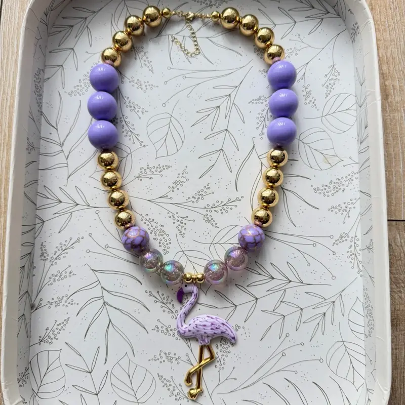 Flamingo Statement Necklace | Handmade Beaded Jewelry