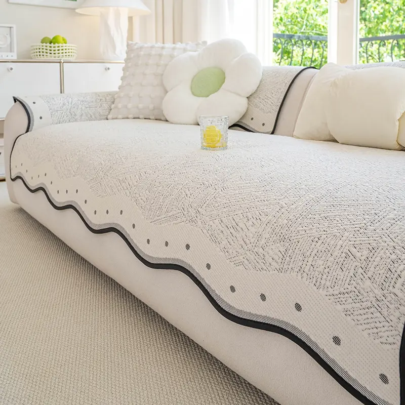 Cooling Silk Sofa Cushion, Luxury Minimalist Design, Summer Cooling Breathable Non-Slip Stain-Resistant, Comfortable for Living Room Bedroom, Woven Sofa Cushion, Sofa Decor
