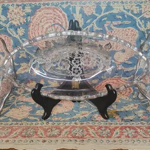 Vintage Silver City Glass Bohemian 3-Bowl Fairy Set, Stunning Condition