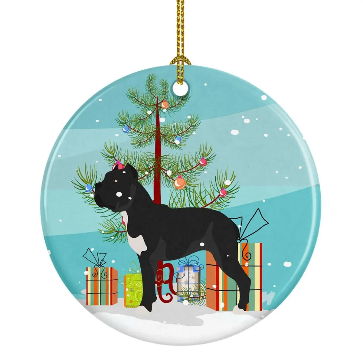 Cane Corso Christmas Ceramic Ornament