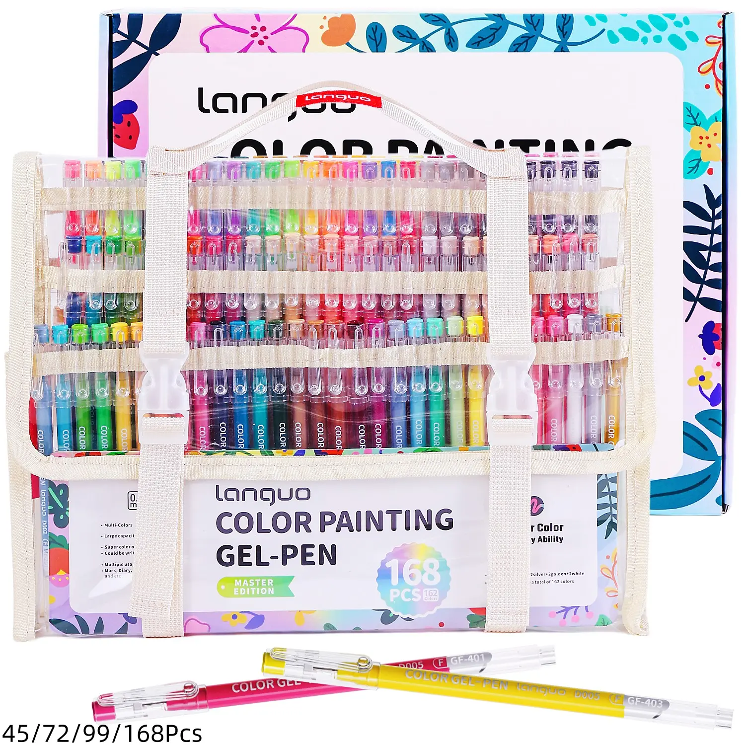 Color Painting Gel Pen Set, 45, 72, or 99 Colors Gel Pen Set with Storage Box, Large-Capacity Ink Pens for Diary, Cards, DIY Crafts, Student Painting Supplies, Art Supplies