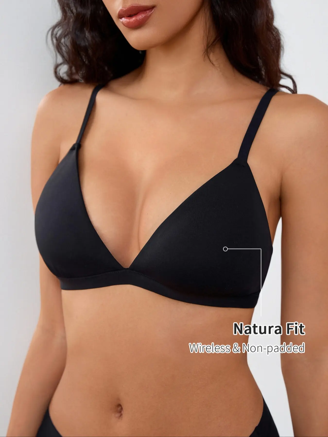 Women's Triangle Bralette Plunge Unlined Seamless Bra No Underwire Sexy Comfortable Everyday Women's Wireless V-Neck Bra Set, Comfortable Everyday Underwear, Medium Support, Plain Design, Fitted Style, All Seasons Wear, Supportive Bra