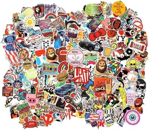 Cool Random Stickers Pack 105 pcs Laptop Stickers Bomb Waterproof Vinyl Sticker Bulk Variety for Luggage Computer Skateboard Bicycle Skate Ipad Car Motorcycle Bike Helmet Decal for Boys Adults Men